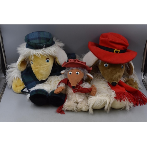 767 - Collection of Three ' Cuddly' Wombles, Orinoco and Uncle Bulgaria, Two Are Hot Water Bottle/ Nightwe... 