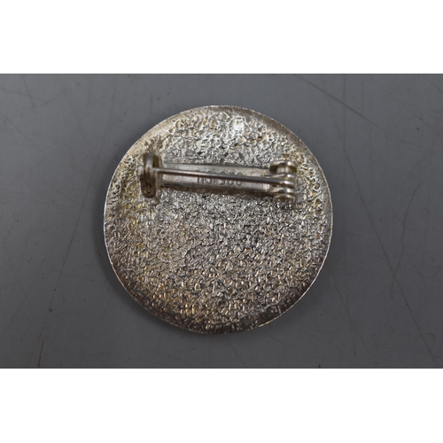 2 - Silver 925 Curcular Brooch (3cm Dia)