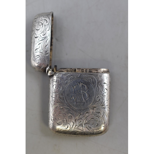 3 - Hallmarked Birmingham Silver Vesta Case