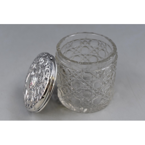 10 - A Hallmarked London Silver Lidded Jar, Made By Henry Perkins & Sons. Circa 1905