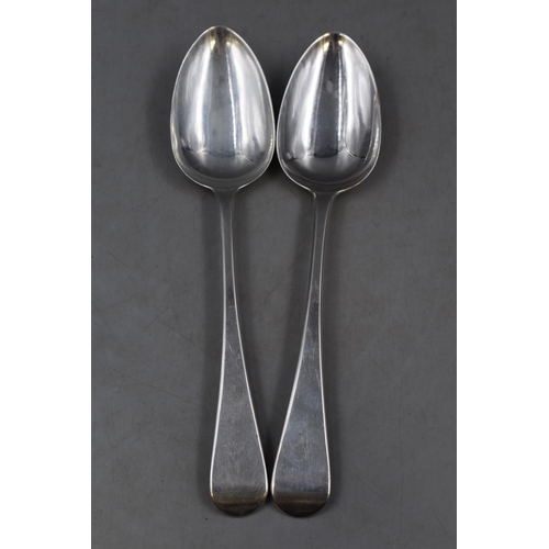 15 - Two Hallmarked Georgian Table Spoons (Weight 120 grams)