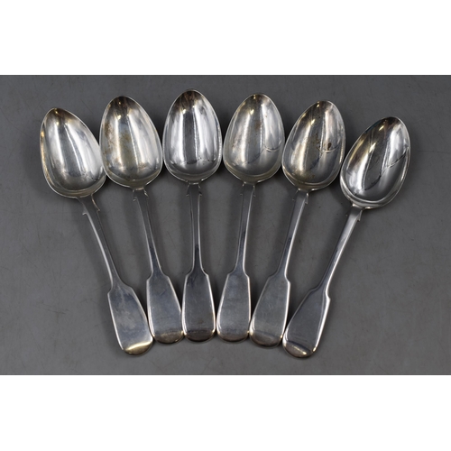 22 - Set of 6 Victorian Hallmarked London Silver Table Spoons Circa 1841 (Weight 178 grams)