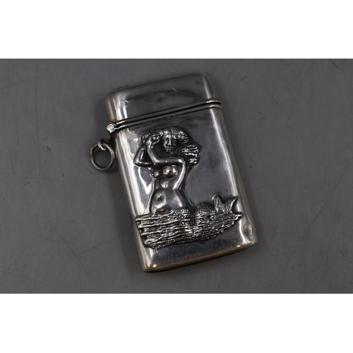 25 - Silver 925 Vesta Case with Mermaid Decoration