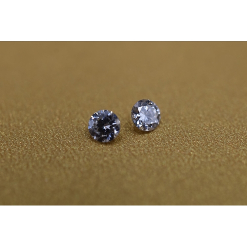 61 - Pair of Moissanite Diamonds 0.1ct, Excellent Cut, Colour 