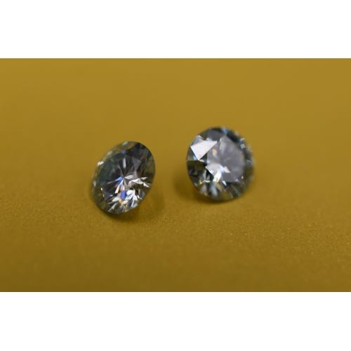 70 - Pair of Moissanite Diamonds 0.5ct, Excellent Cut, Colour 