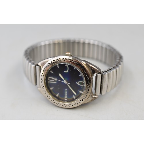 81 - Fossil Quartz Watch with Elasticated Strap and a Playboy Jewelled Watch with Original Strap (Working... 