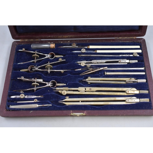 131 - Selection of Draughtsman's Instruments in Four Cases and two Cased Compasses