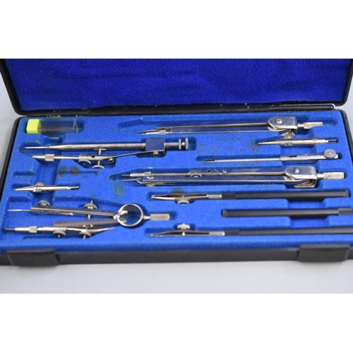 131 - Selection of Draughtsman's Instruments in Four Cases and two Cased Compasses