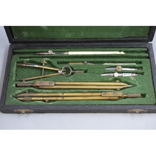 131 - Selection of Draughtsman's Instruments in Four Cases and two Cased Compasses