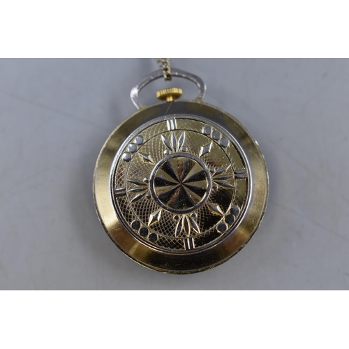 89 - Lucerne Mechanical Pendant Watch Complete with Chain (Working)