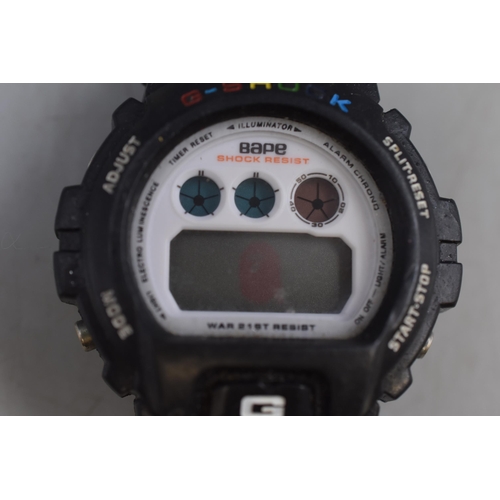 A Limited Edition 290 2000 Bape x Casio G Shock DW 6900 Watch Head