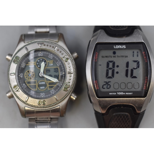 107 - Lorus and ETC Digital Quartz Watches (Both Working)