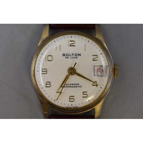 116 - Bolton de Luxe Mechanical Watch Antimagnetic (Working)