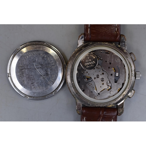 118 - Patrick Arnaud Chronograph Watch with Leather Strap (Working)