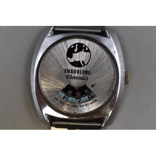 119 - Euroglobe Chancellor Jump Hour Mechanical Watch (Working)