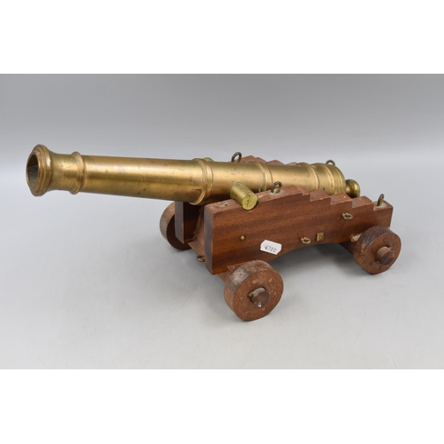 358 - LARGE Decorative Brass Fireside Cannon, Cannon Length 15