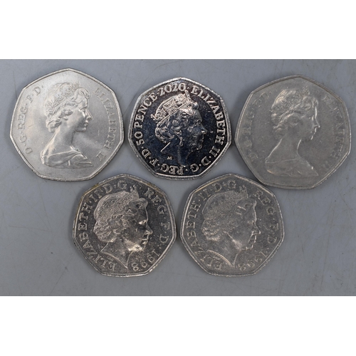 145 - Selection of 5 EU Commemorative 50p Coins