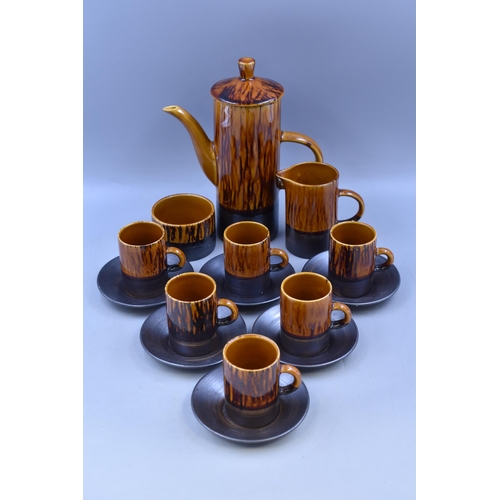 366 - Vintage 1960s The Monastery Rye Cinque Ports, Coffee Set in brown glaze coffee pot milk jug, sugar b... 