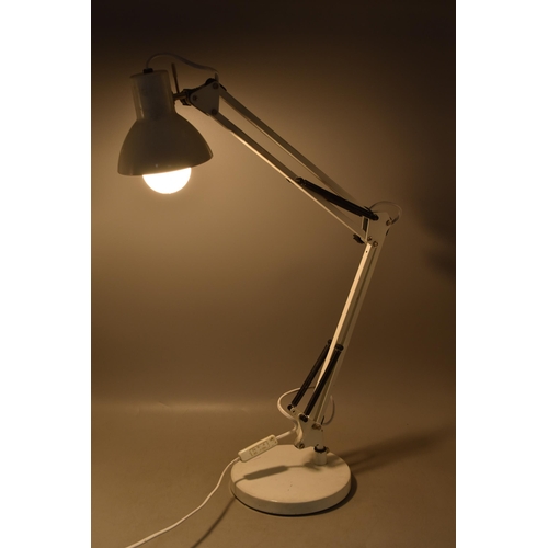 243 - Anglepoise Lamp In White Metal, Oscar 8163H, Working When Tested