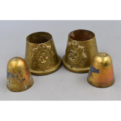 258 - Two Trench Art Poker Stands with Military Insignia