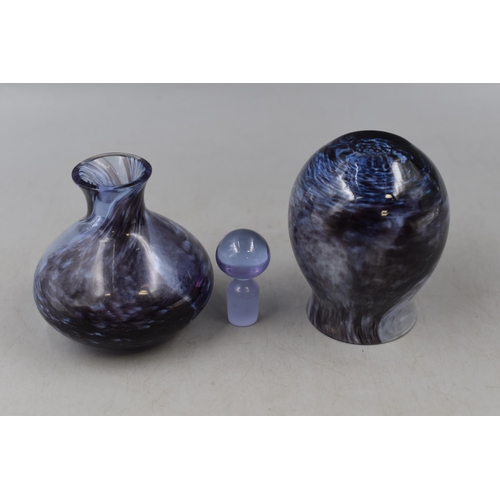 273 - A Caithness Glass Perfume Bottle (With Stopper), And Matching Caithness Vase