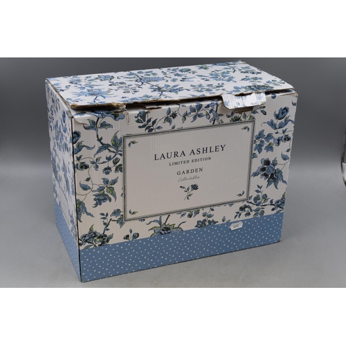 444 - A Boxed Limited Edition Laura Ashley Garden Collectables Tea Set. One Cup is Chipped