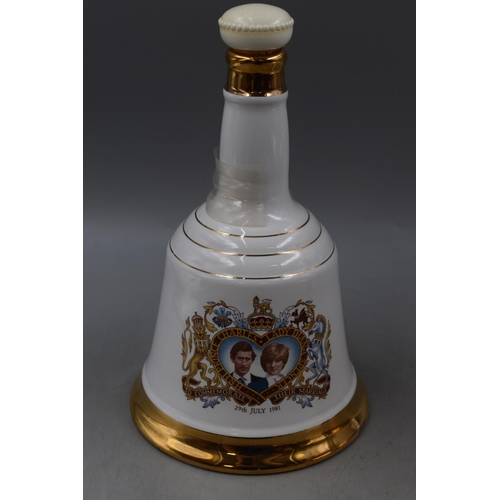 447 - Three Commemorative Bell’s Scotch Whisky Decanters. One Sealed to Commemorate the Wedding of C... 