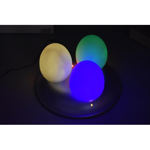 457 - Mood, Stress Relief Triple Oval Interchanging Colour Lamps, Working When Tested, No Instructions