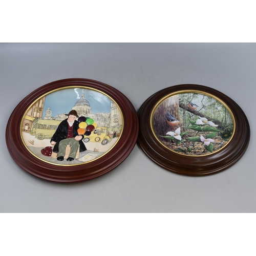 308 - Two Collectors Plates in Wooden Mounts. Includes Royal Doulton 'The Balloon Man', And Bradford Excha... 