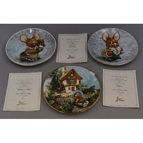 312 - Selection of Pendelfin Collectors plates Complete with Certificates. Includes Father Pendelfin, Moth... 