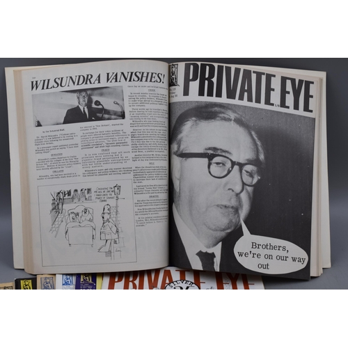 481 - A Selection of Six Private Eye Magazines, With 'The Life And Tomes of Private Eye' Book (1961-71)