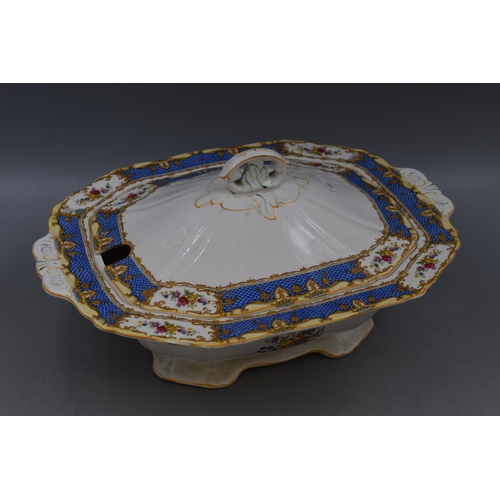 325 - An Alfred Meakin Floral Ceramic Tureen, Missing Ladle. Approx 14