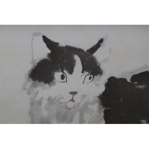 660 - Framed and Glazed Printed Picture of The Tabby Cat Painting by Hsu-Pi-Hung Approx 16