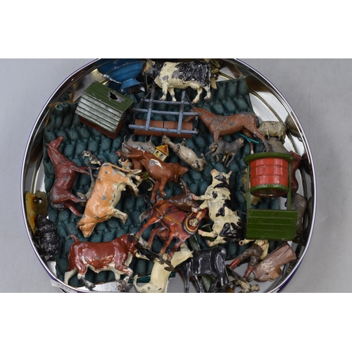 547 - Collection of Vintage Metal Farm Yard Animals/ Items Made By Britains Ltd and Some Tin Plate, Some A... 