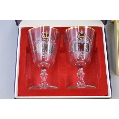 573 - Ravenhead 1977 Silver jubilee goblets and a SF&Co 