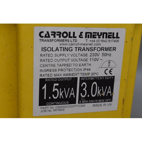 727 - Portable 110v Two Gang Transformer, slight normal vibration when plugged in but not been tested with... 