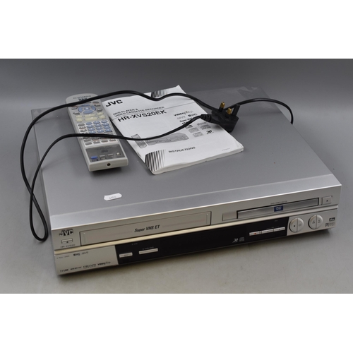 JVC HR-XVS20 DVD Player & VCR/VHS Video Tape Player Combi - 2 in 1 Unit  with Remote (Powers On W