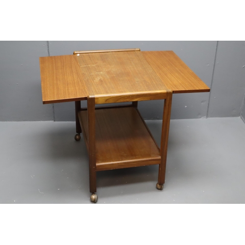 597 - Mid Century Teak Danish Style Drop Leaf Serving Trolley (27