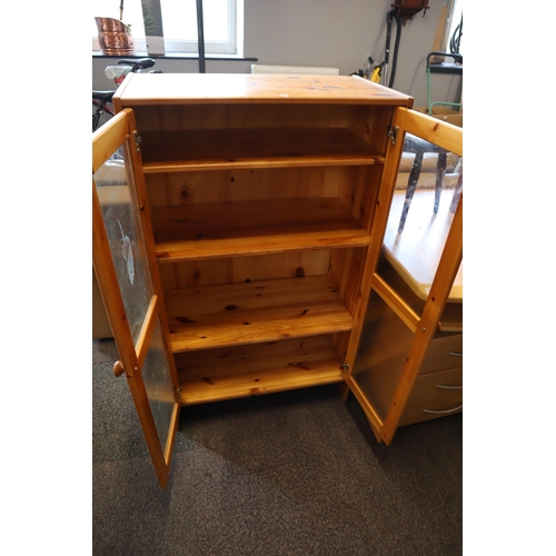 599 - Pine Display Unit with Three Adjustable Internal Shelves approx 47