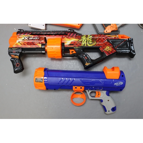 622 - A Selection of Six Childrens Toy Guns. Includes X-Shot and Nerf. All Untested as No Bullets