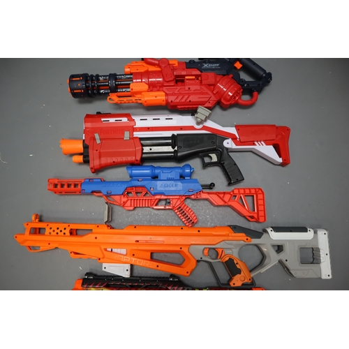 622 - A Selection of Six Childrens Toy Guns. Includes X-Shot and Nerf. All Untested as No Bullets