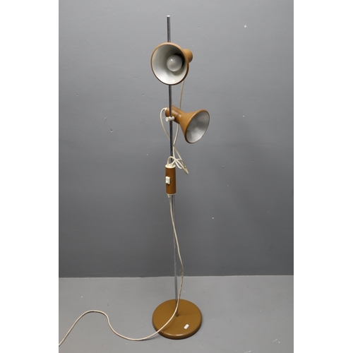 623 - Mid Century Two Bulb Metal Standard Lamp (Working)