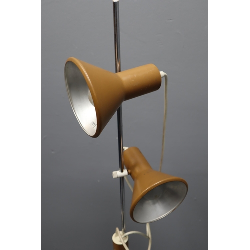 623 - Mid Century Two Bulb Metal Standard Lamp (Working)