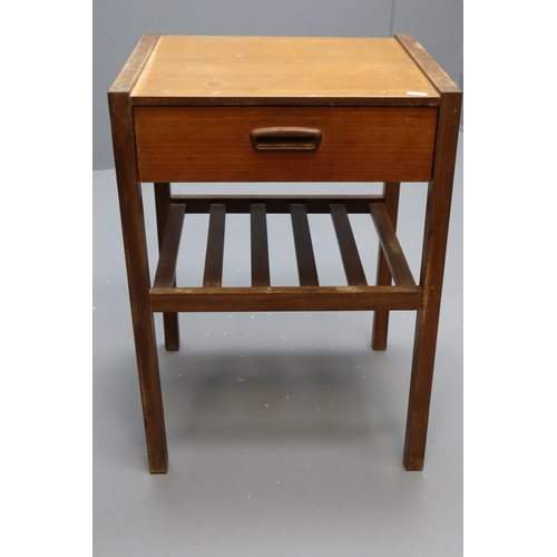 632 - Mid-Century Retro Teak Bedside Table Approx 17