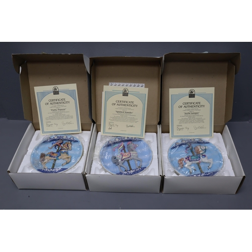 828 - A Set of Five Boxed Rhodes Studios The Musical Carousel Treasures Collectors Plates, With Certificat... 