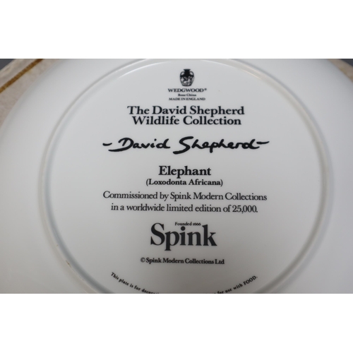 829 - A Set of Eight Boxed Wedgwood Spink Wildlife Collectors Plates, By David Shepherd. With Certificates... 