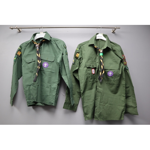 783 - Selection of Scouts Clothing with Badges and an Original Scouts Telescope in Leather Case