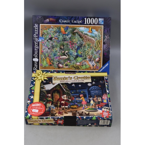 793 - Selection of 4 Jigsaw Puzzles Including Exotic Escape, Santa's Grotto, Fantasy Workshop and Star War... 