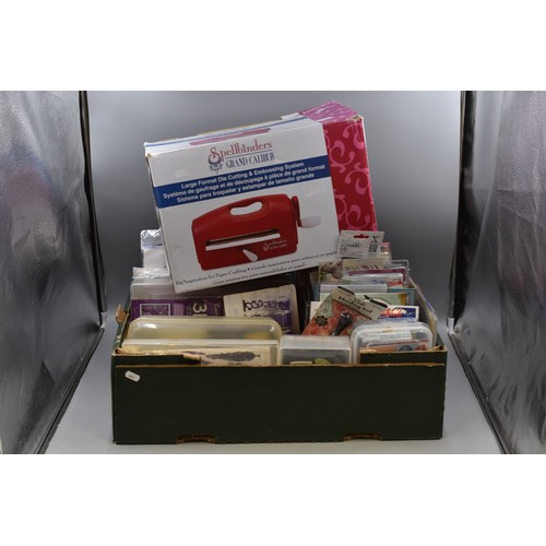 805 - Large Selection of Craft Materials including Stamps, Dies, and a Spellbinders Cutting and Embossing ... 