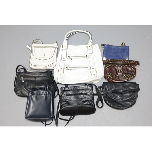 823 - Selection of nineteen used ladies bags to include Kangol, Next and Jane Shilton